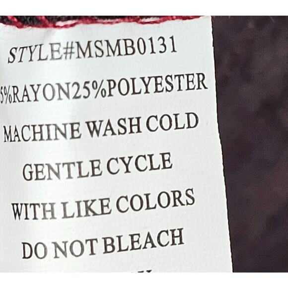 Elementz Woman Blouse Red L Shiny Metallic Rhinestone Button Roll Tab Sleeve - Picture 6 of 9